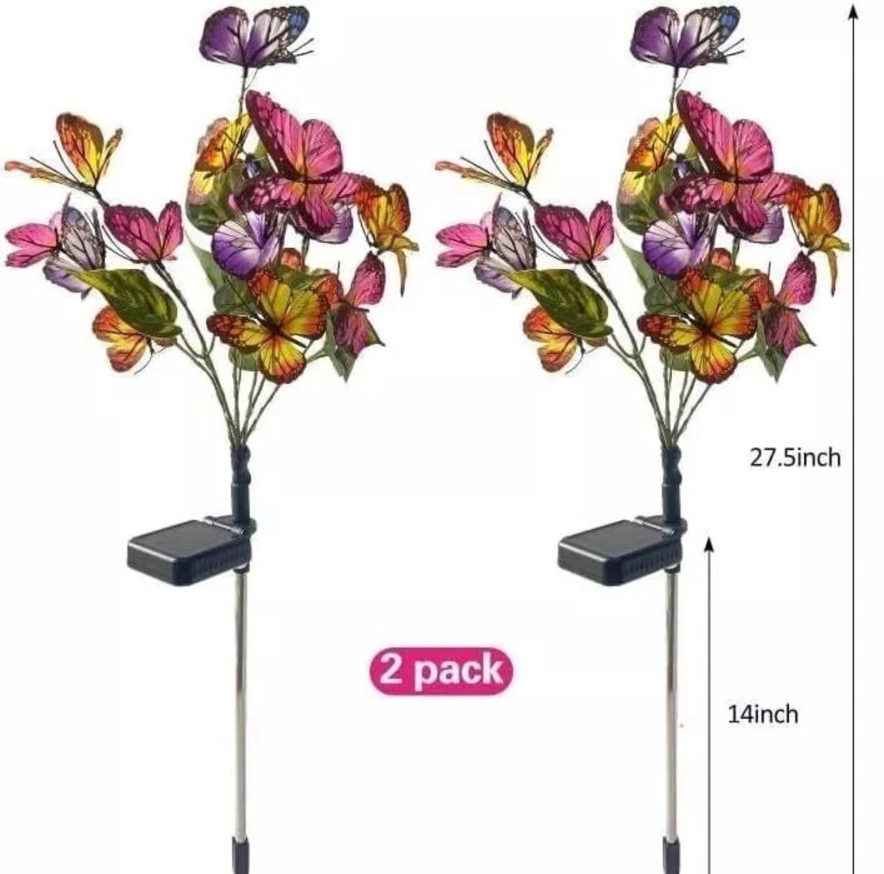 2pc Butterfly Stake Lights
