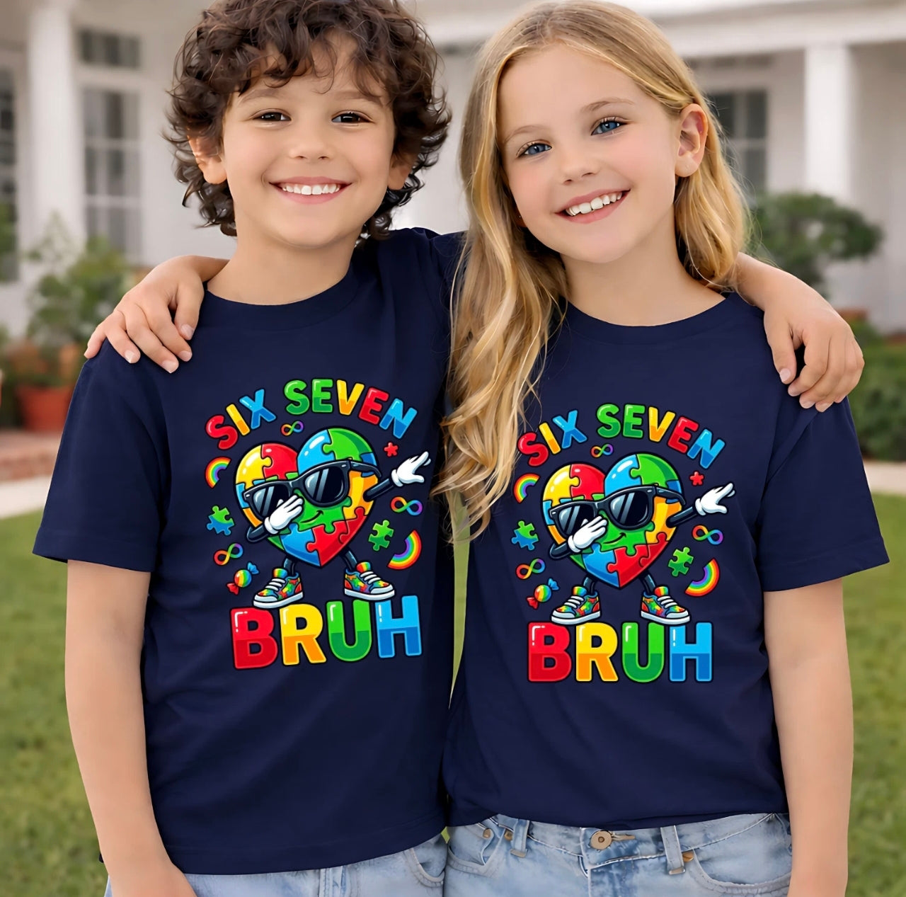 6 7 Bruh Autism Awareness T-shirt
