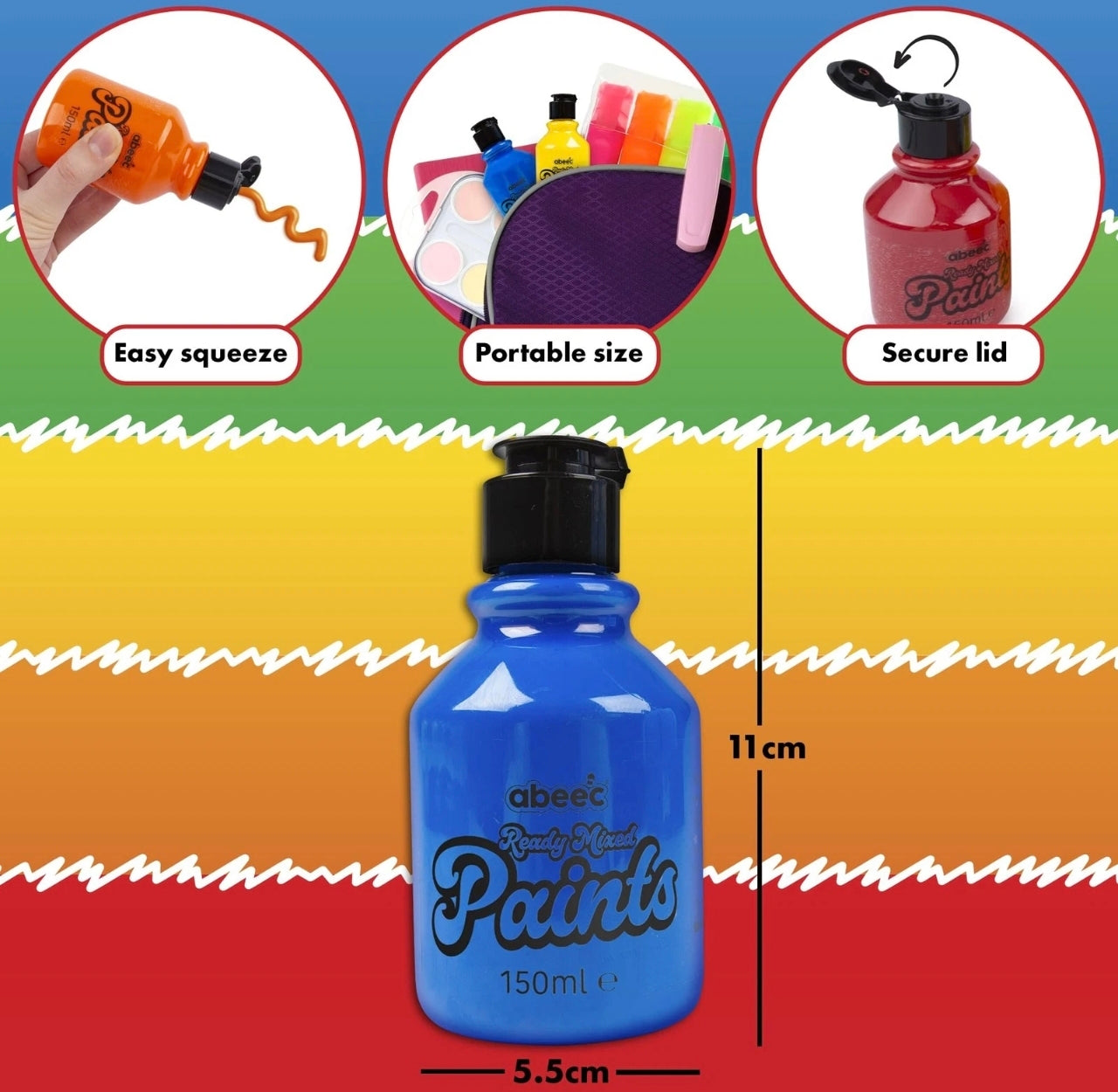 5pk Ready Mixed Washable Paints