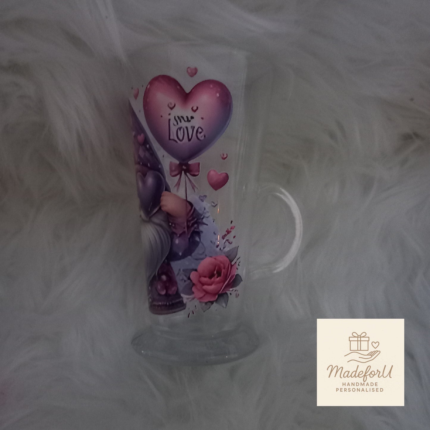 Cute Colourful Gonk Glass Latte  Mugs