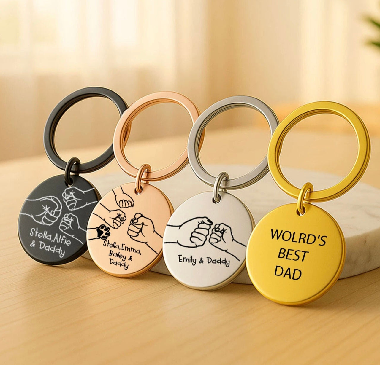 Personalised Fist Bump Keyring