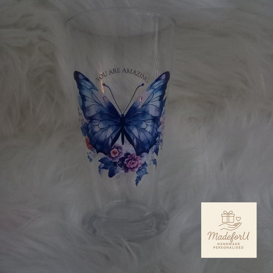 Beautiful Butterfly Latte Glass Mug