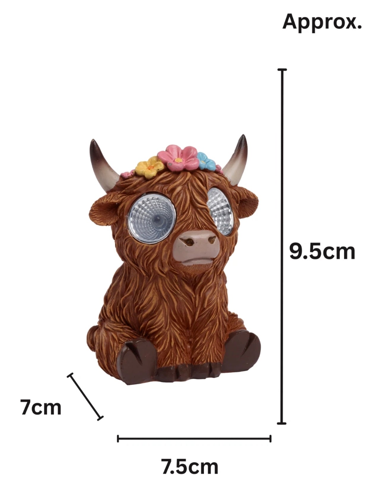 Blinking Highland Cow Garden Statues (x2 mini)