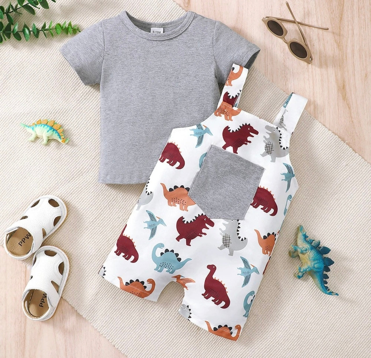 Dino Dungarees and Romper