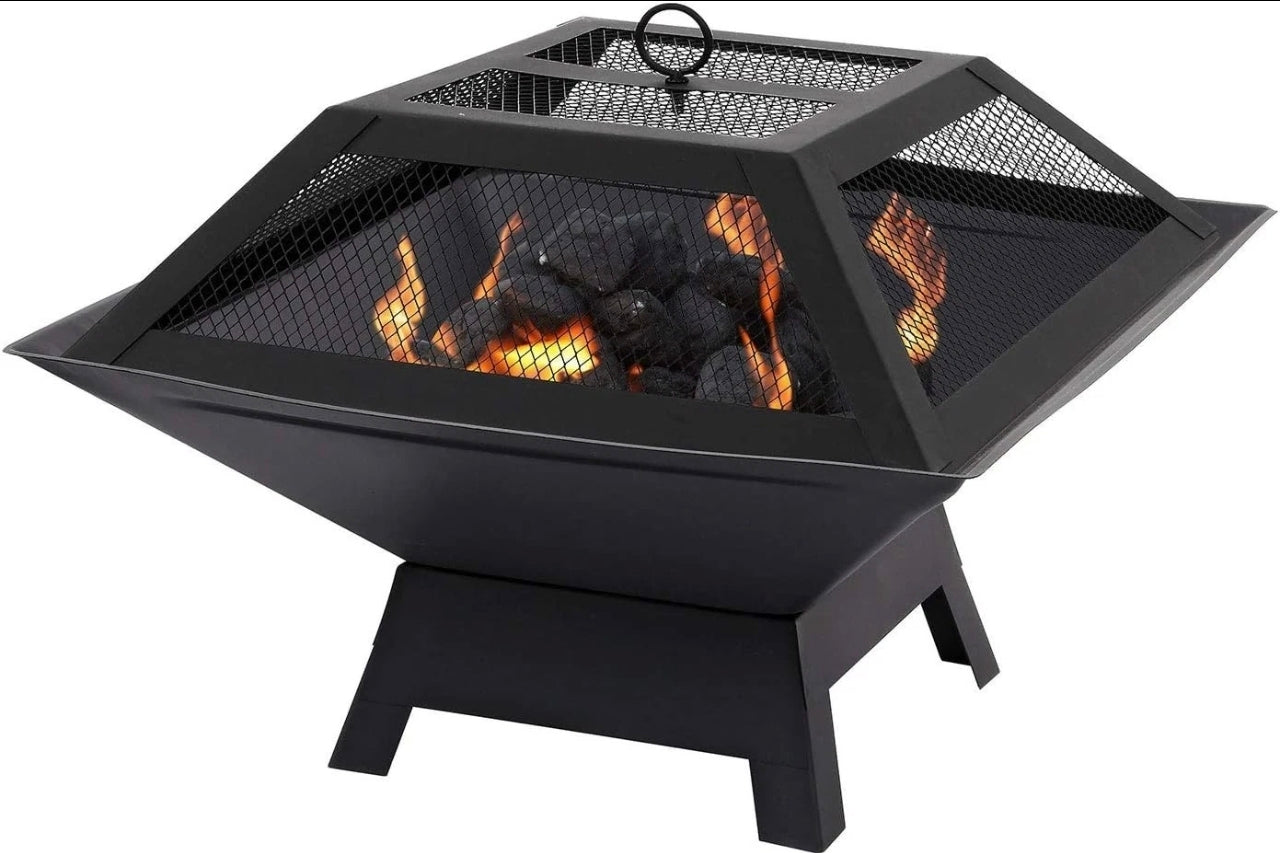 Square Fire Pit BBQ Grill