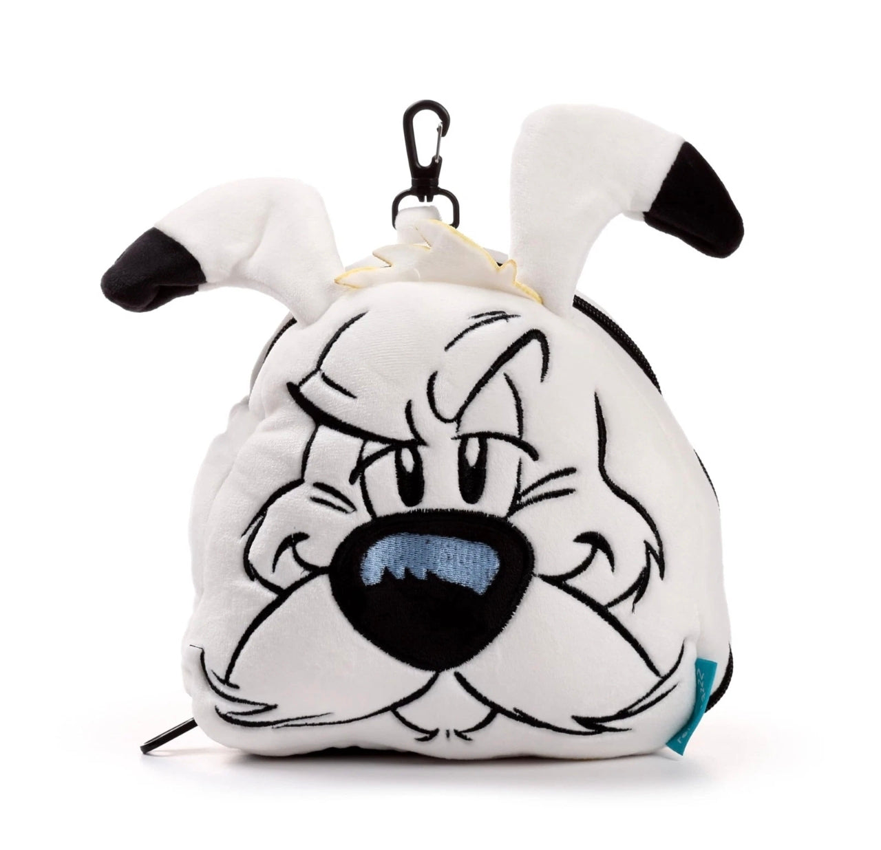 2-in-1 Novelty Travel Pillow/ Eye Mask White Dog
