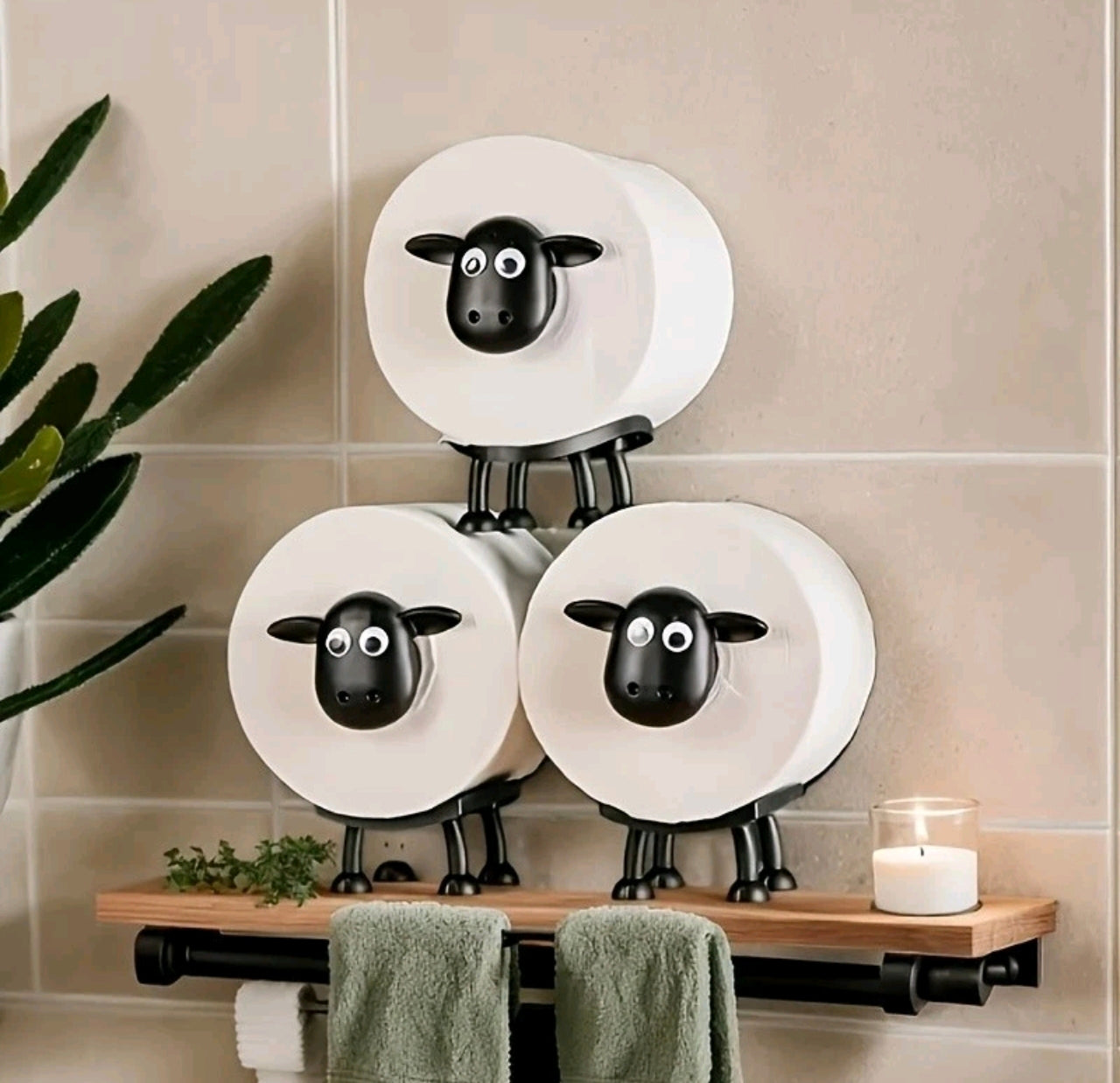 3pc Novelty Sheep  Toilet Roll Holders