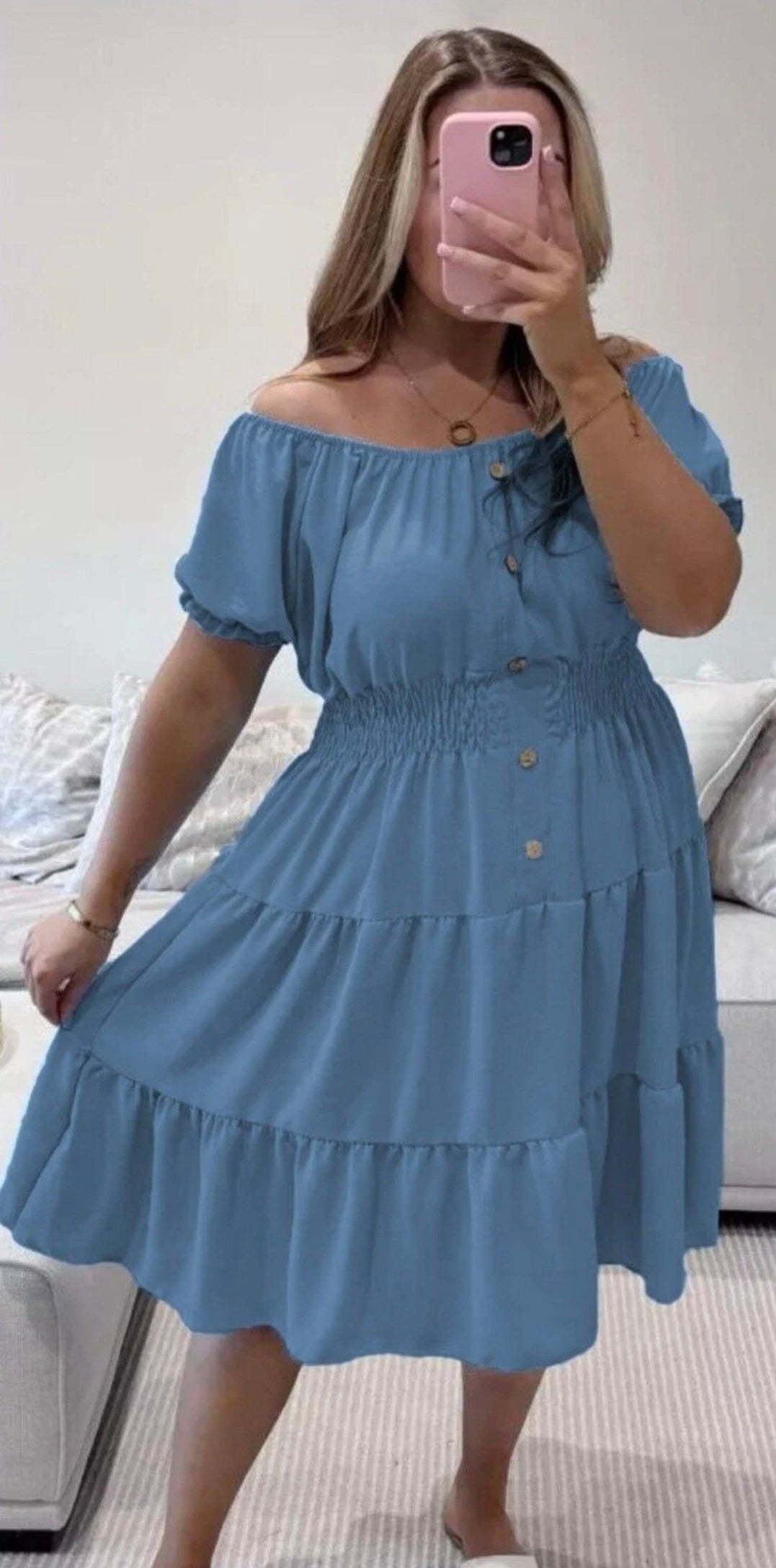 Bardot Off Shoulder Midi Dress One Size (12-24)