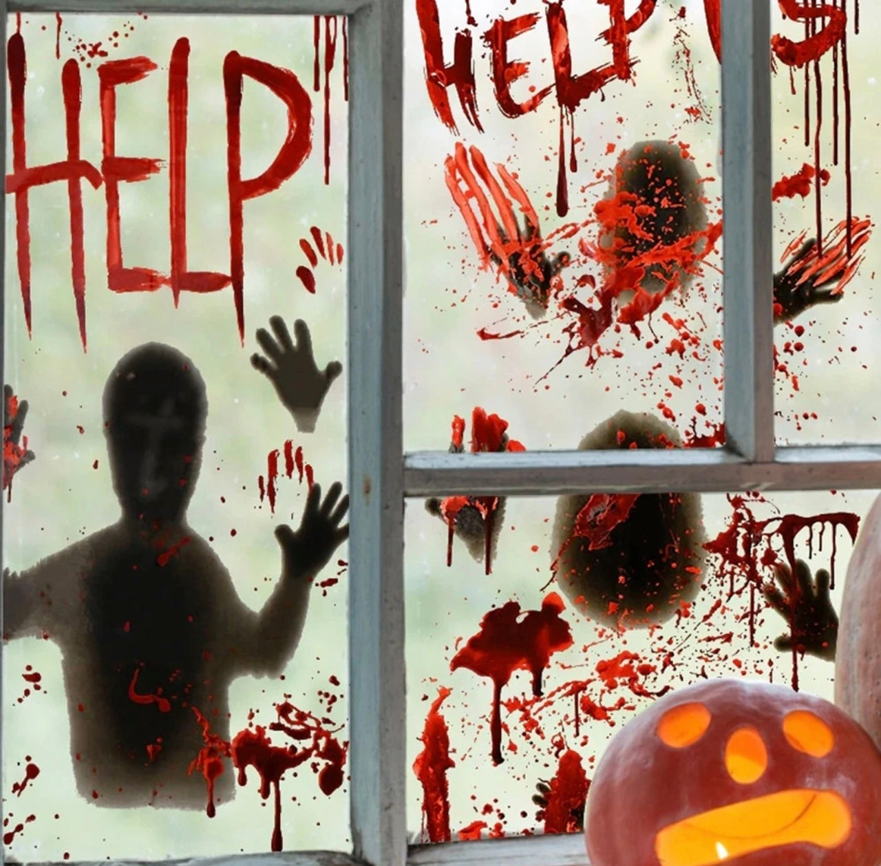 2x Large Halloween Window Clings