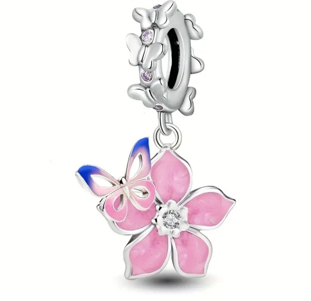 Butterfly & Cherry Blossom Bracelet Charm