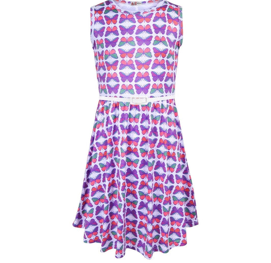 Sleeveless Girls Butterfly Skater Dress