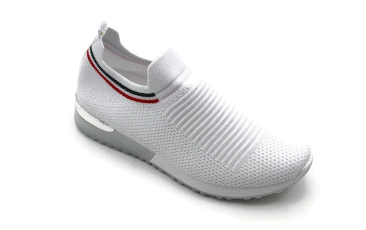 Ladies Slip On Sock Wedge Trainers