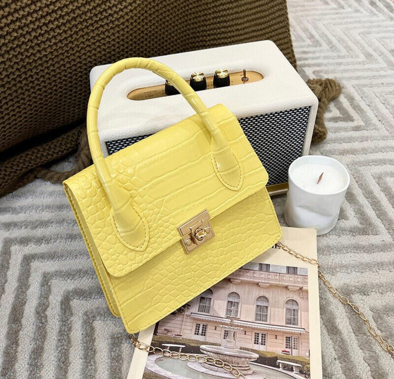 Ladies Alligator Print Handbag