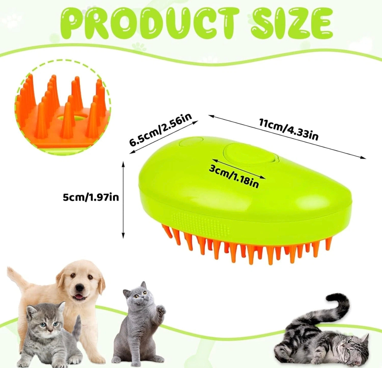 Self Cleaning Steamer  Pet Brush