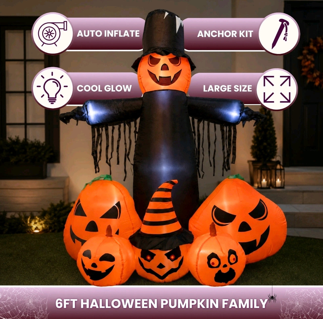 6ft Inflatable Pumpkin Family