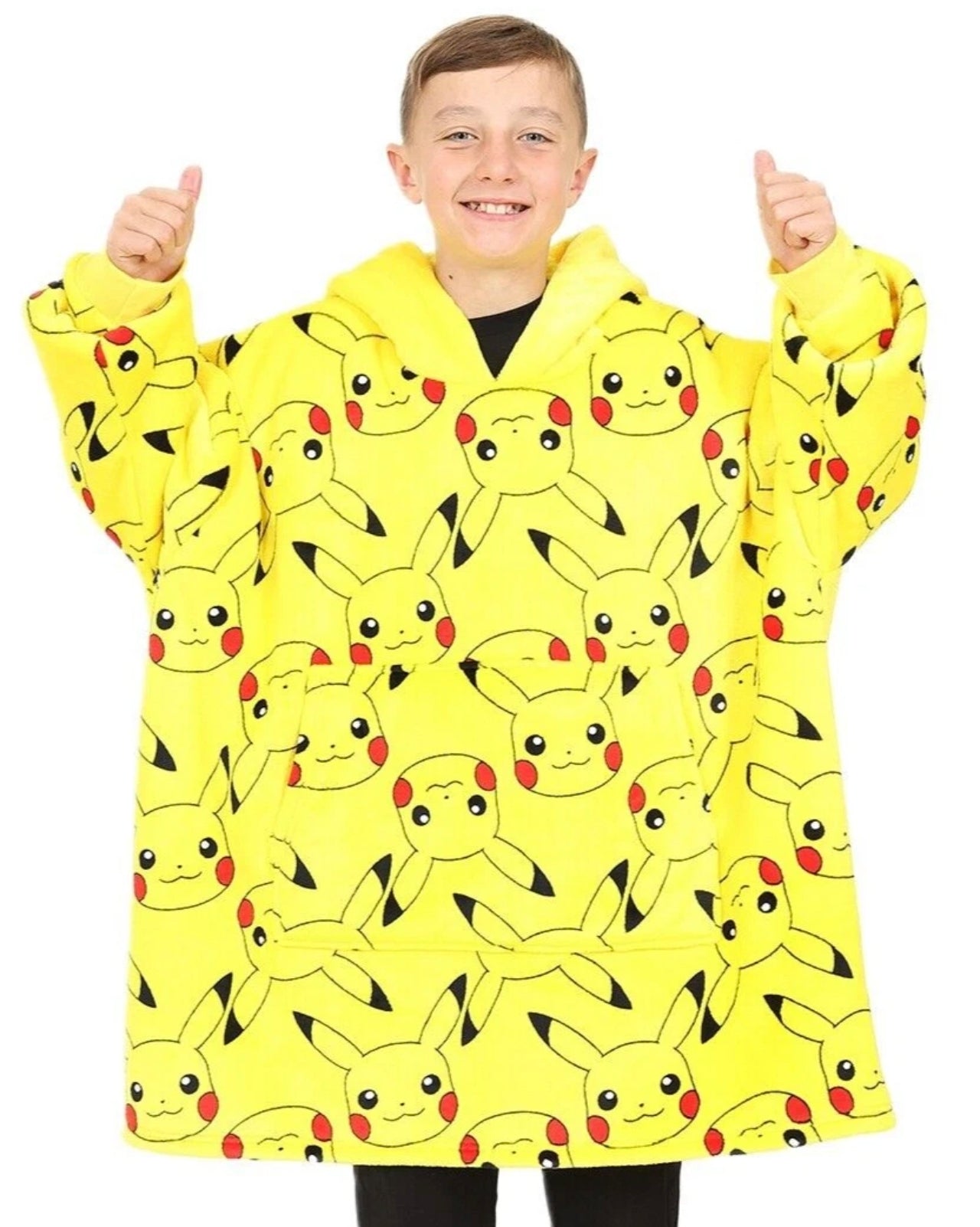 Yellow Character Oversized Hooded Blanket