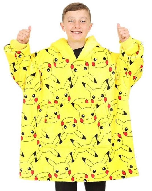 Yellow Character Oversized Hooded Blanket