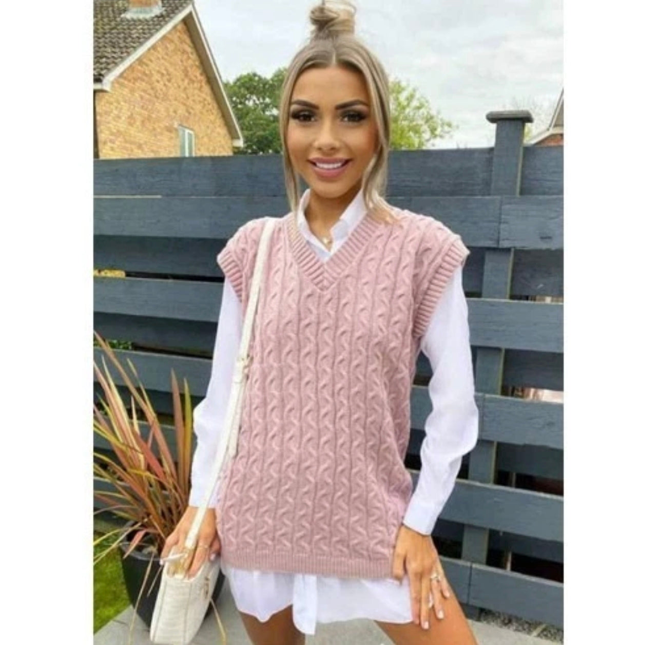 Women's Cable Knit Sleeveless Tank Top