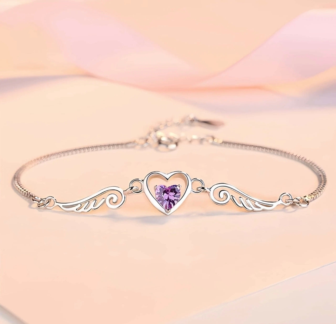 Angel Wing Heart Bracelet