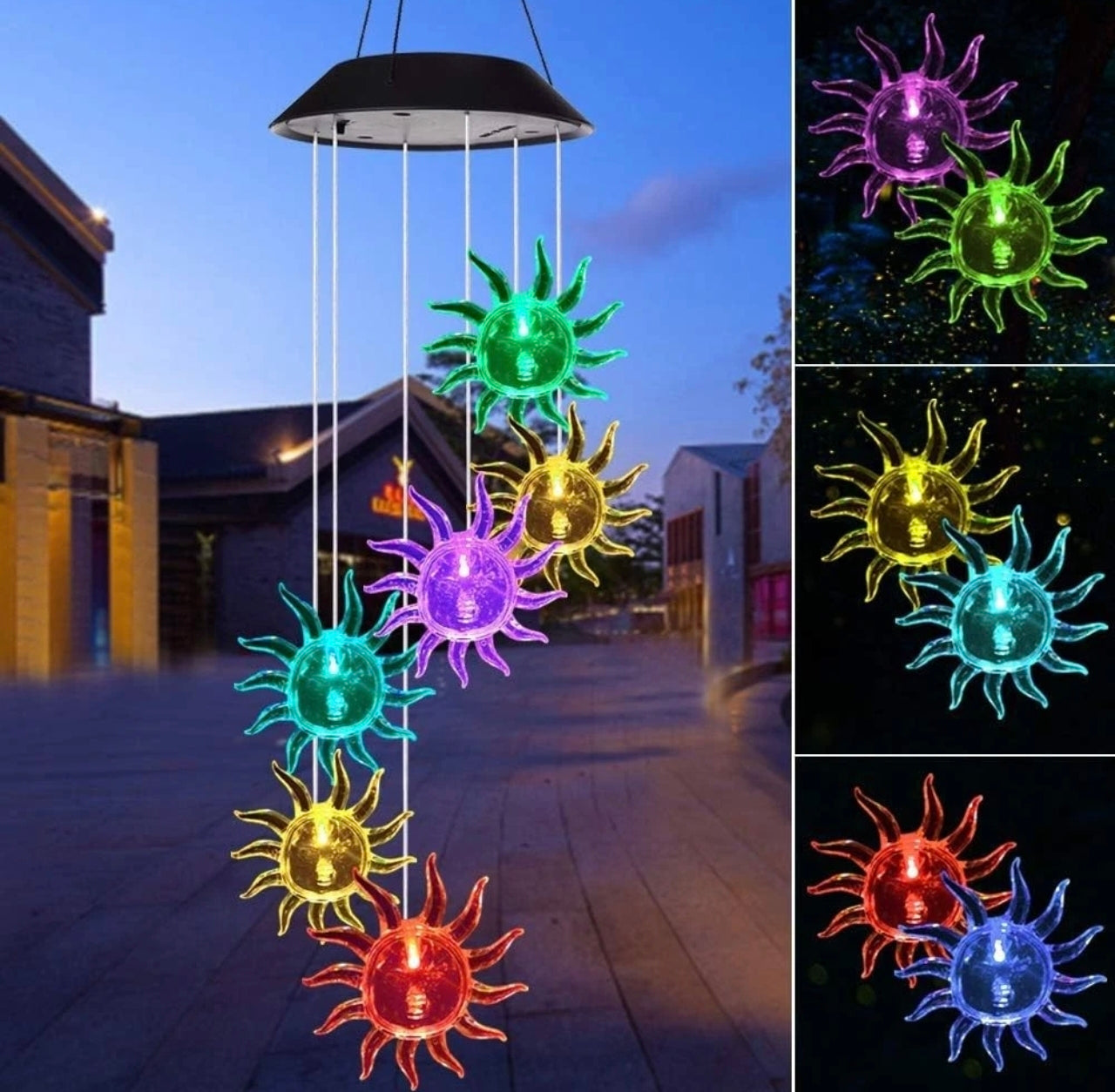 Solar Powered LED Wind Chimes