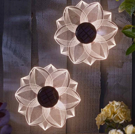 2pc LED Colour Changing Flower Wall Ornaments