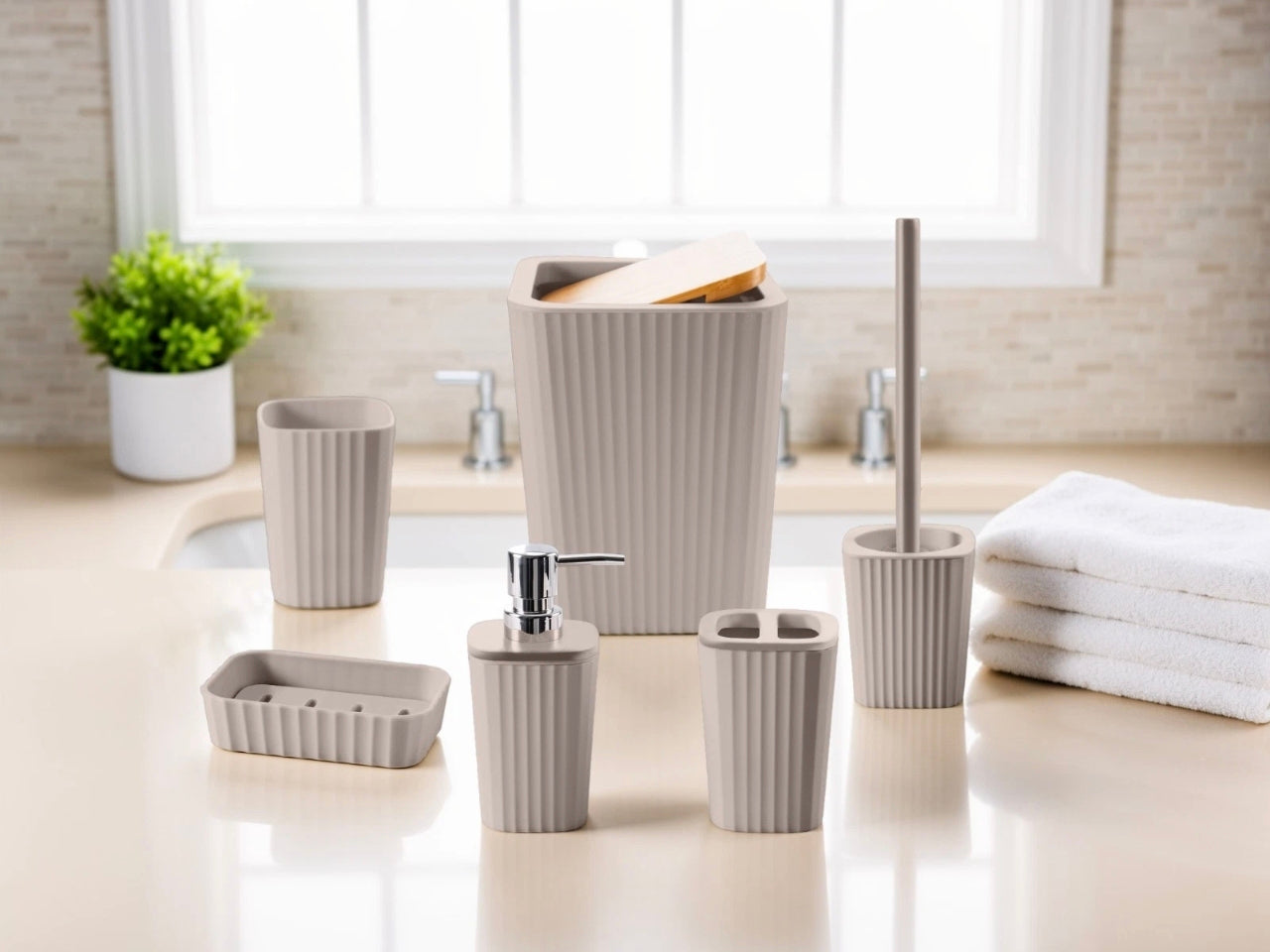 12pc Bamboo Bathroom Set