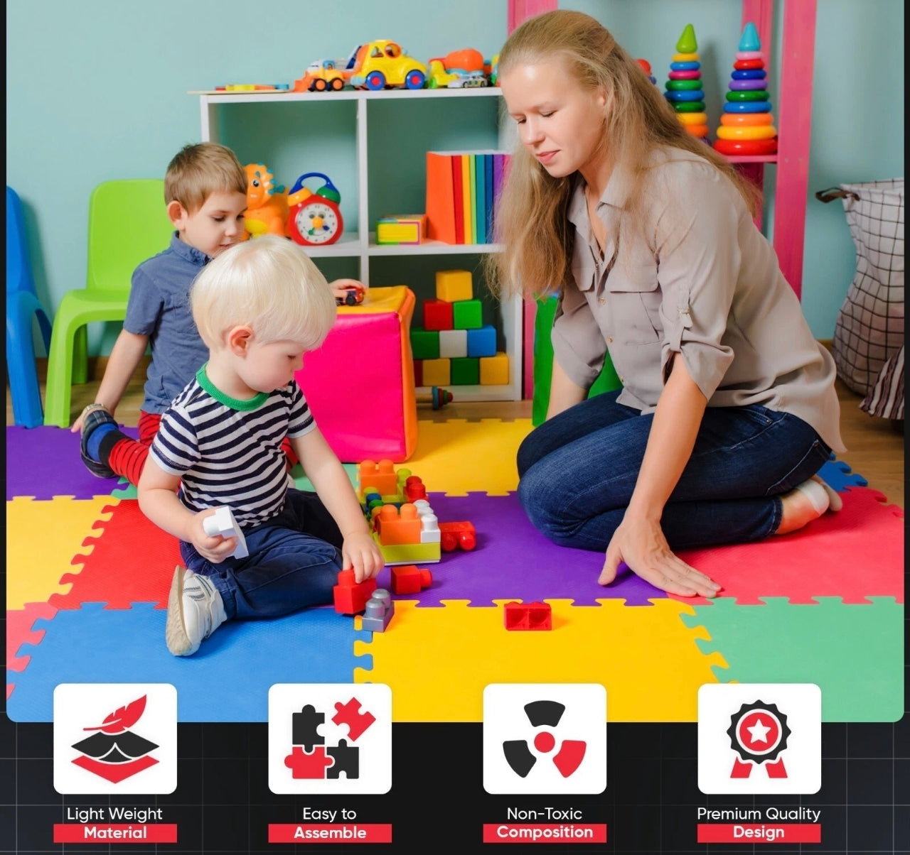 27pc Foam Interlocking Floor Tiles