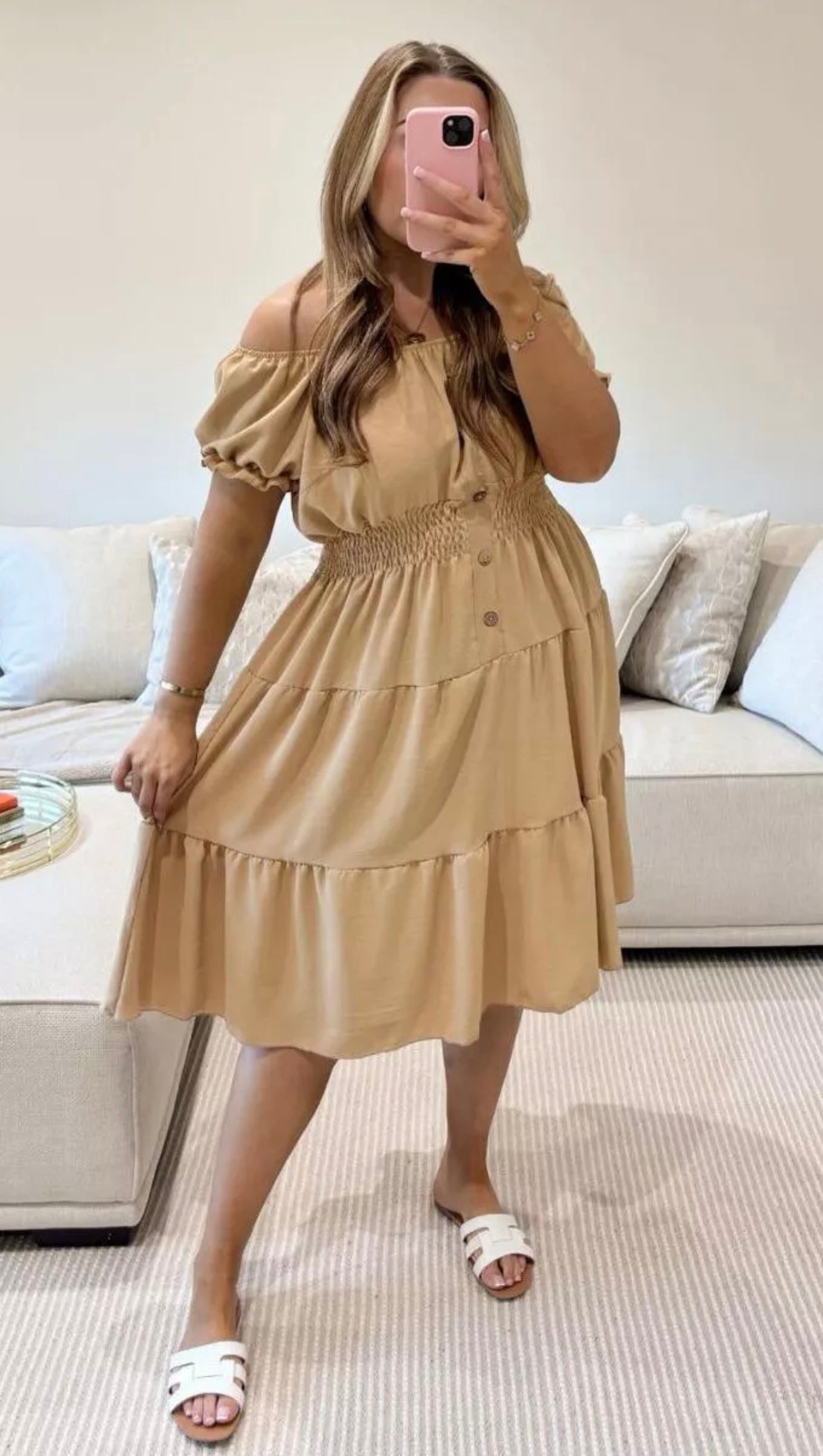 Bardot Off Shoulder Midi Dress One Size (12-24)