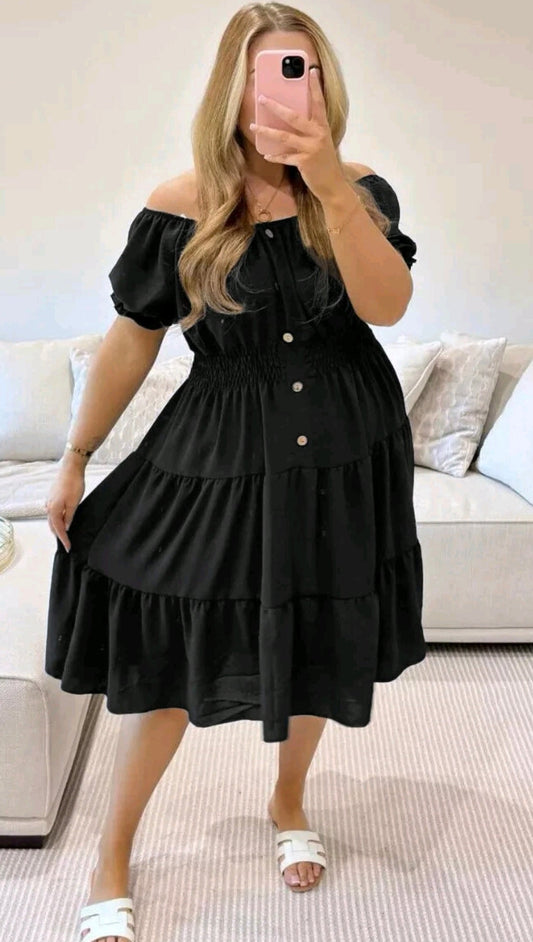 Bardot Off Shoulder Midi Dress One Size (12-24)