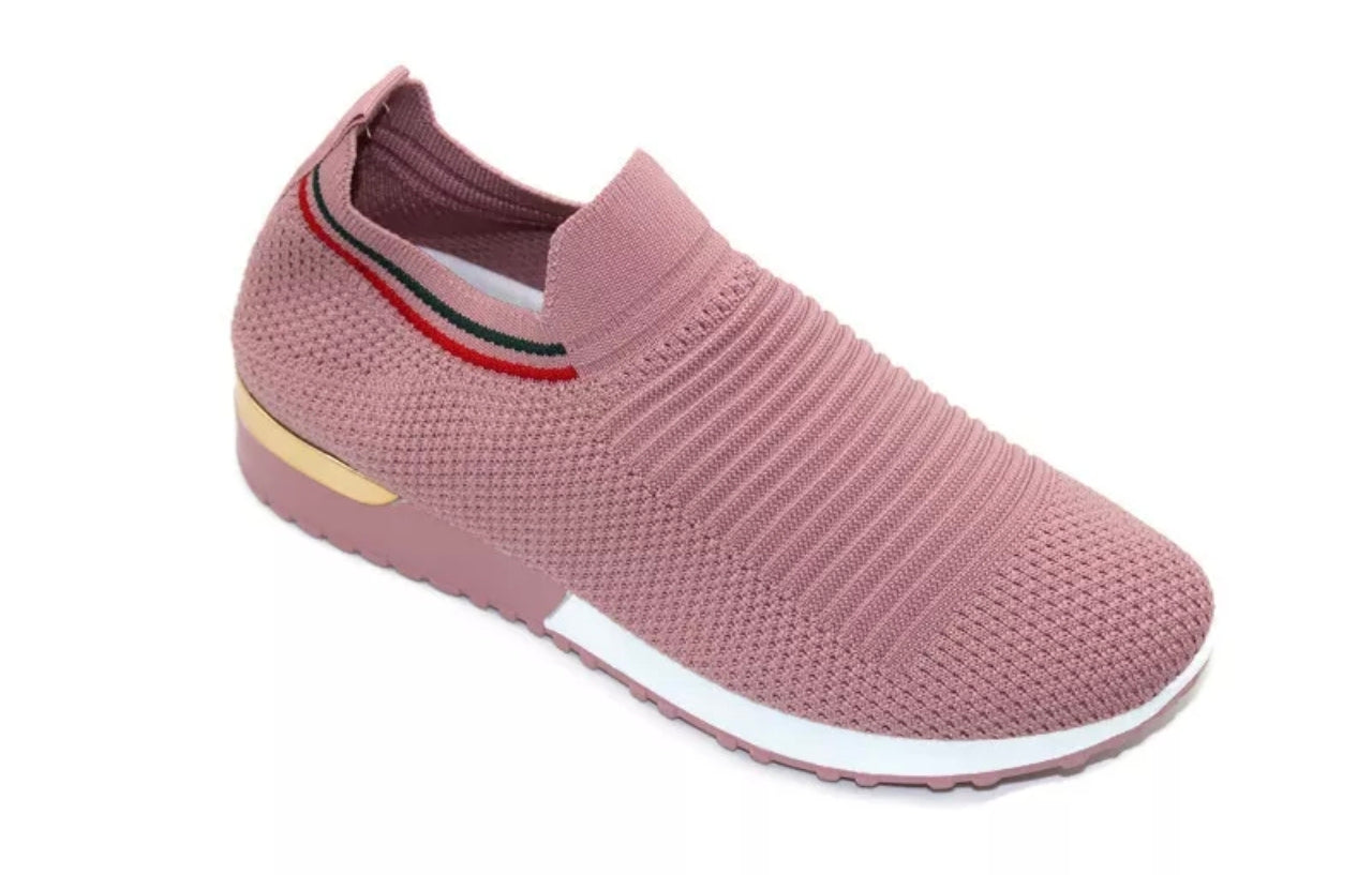 Ladies Slip On Sock Wedge Trainers