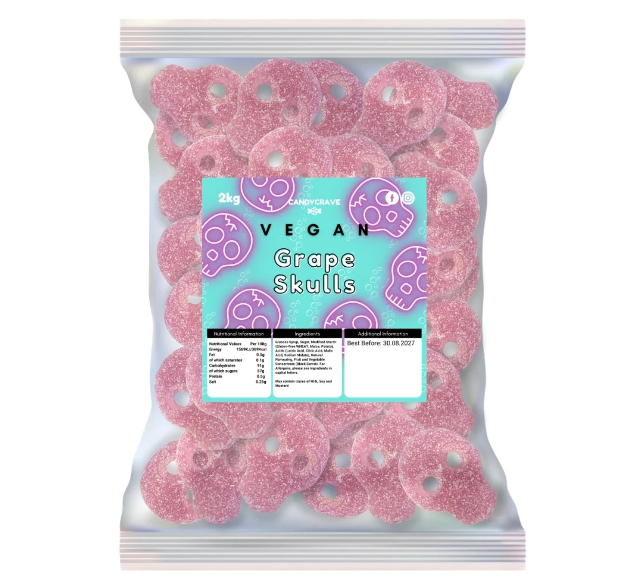 2kg Fizzy Grape Skulls