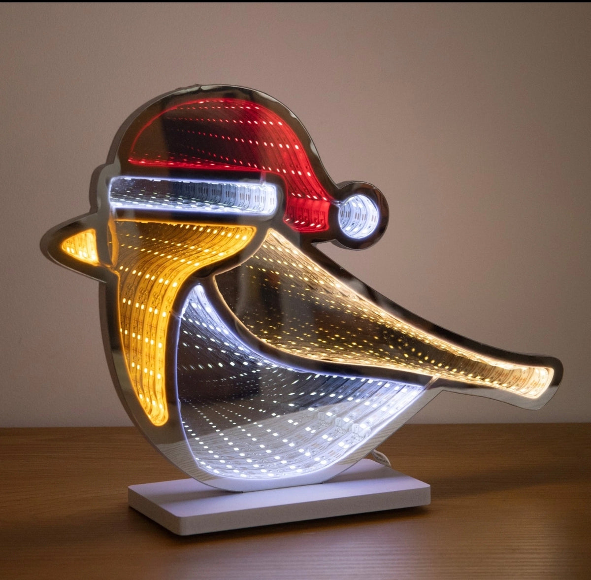 32cm Robin Light Up Mirror Decoration