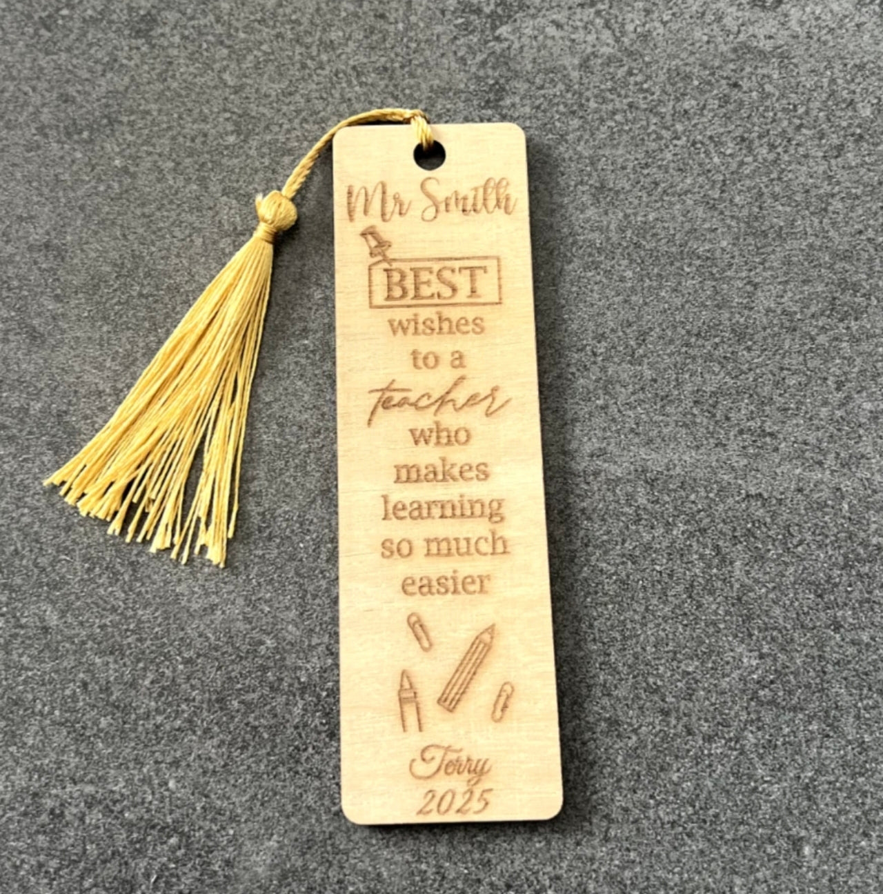 Personalised Bookmark Thank You For Teacher / TA