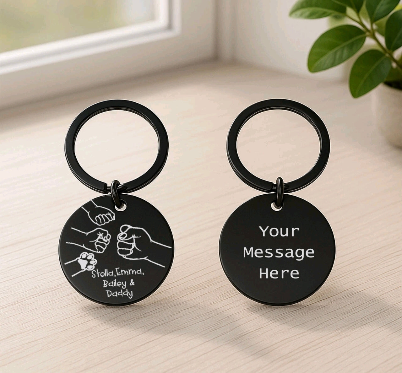 Personalised Fist Bump Keyring