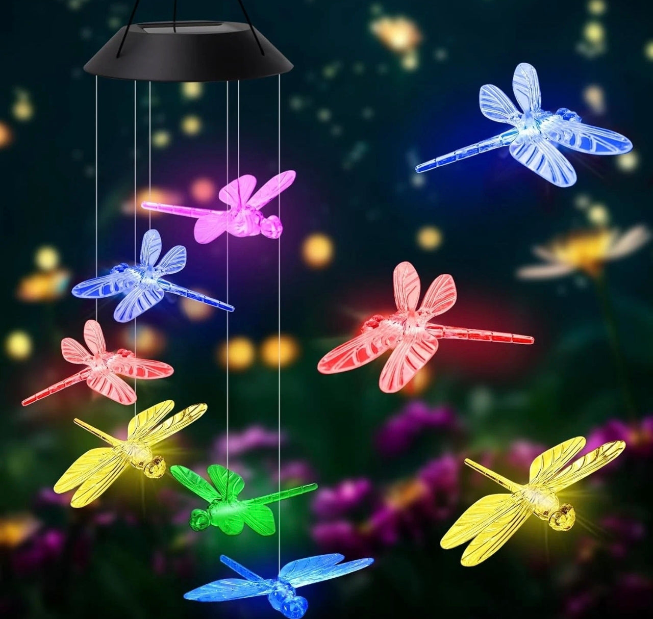 Solar Powered LED Wind Chimes