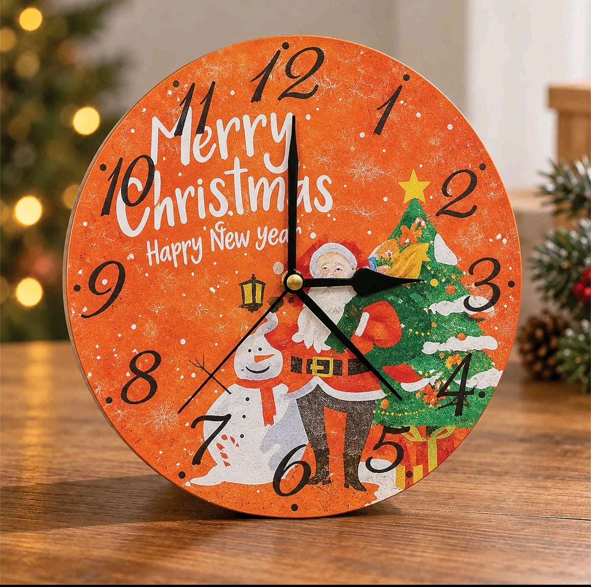 9" Merry Christmas Wall Clock