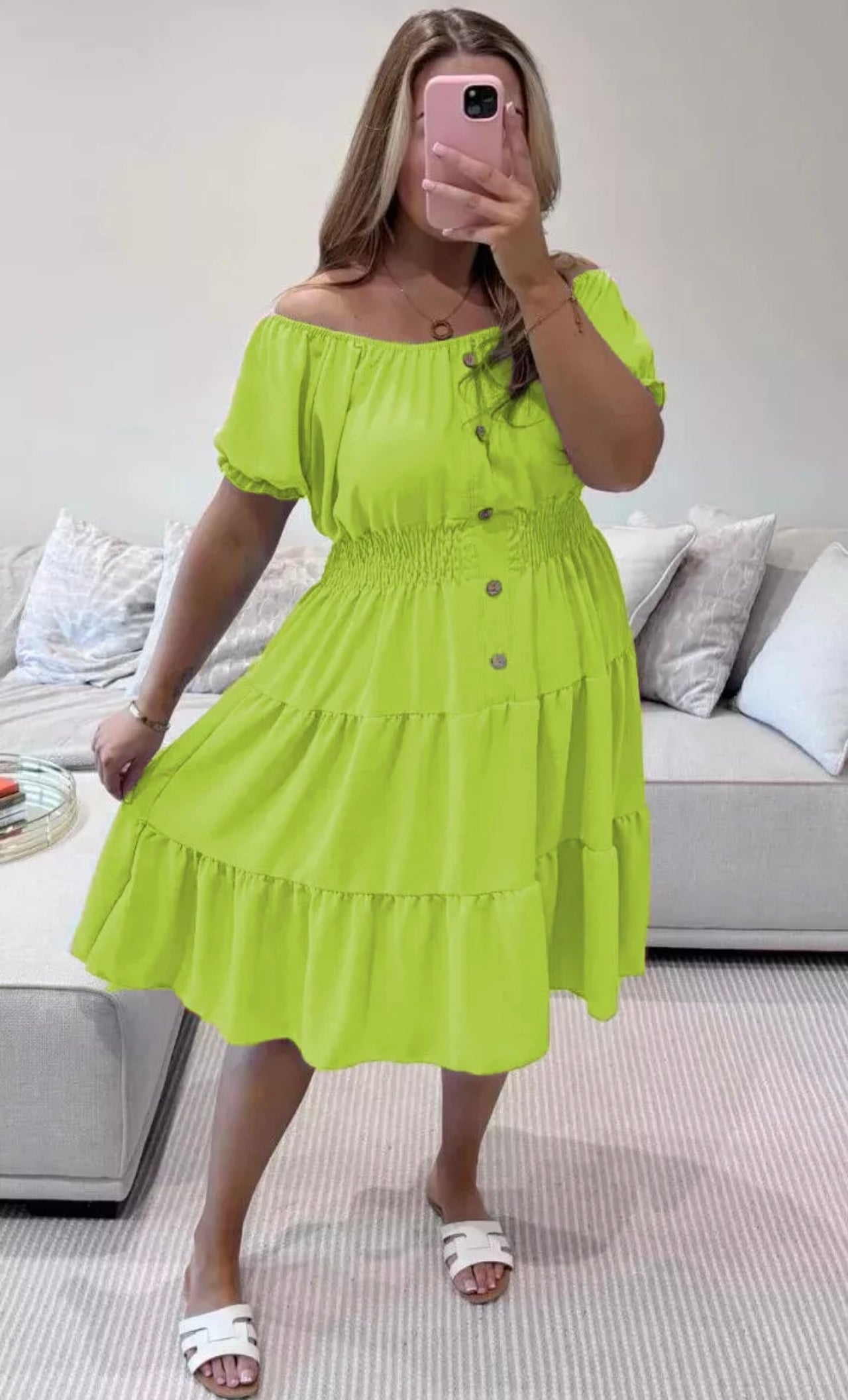 Bardot Off Shoulder Midi Dress One Size (12-24)