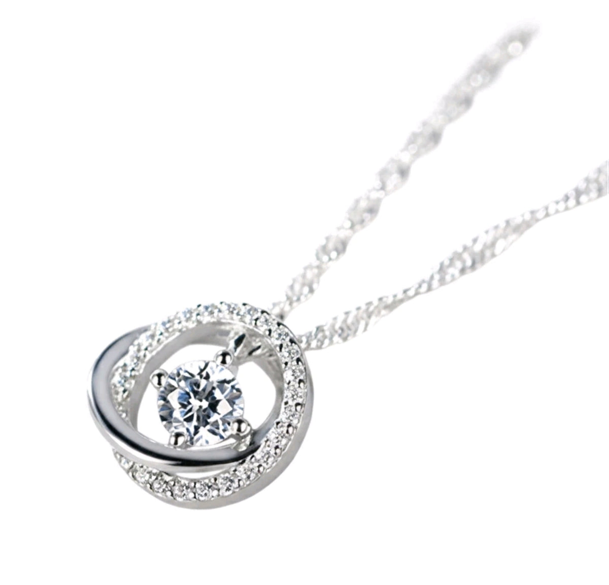 Interlocking Double Circle Necklace