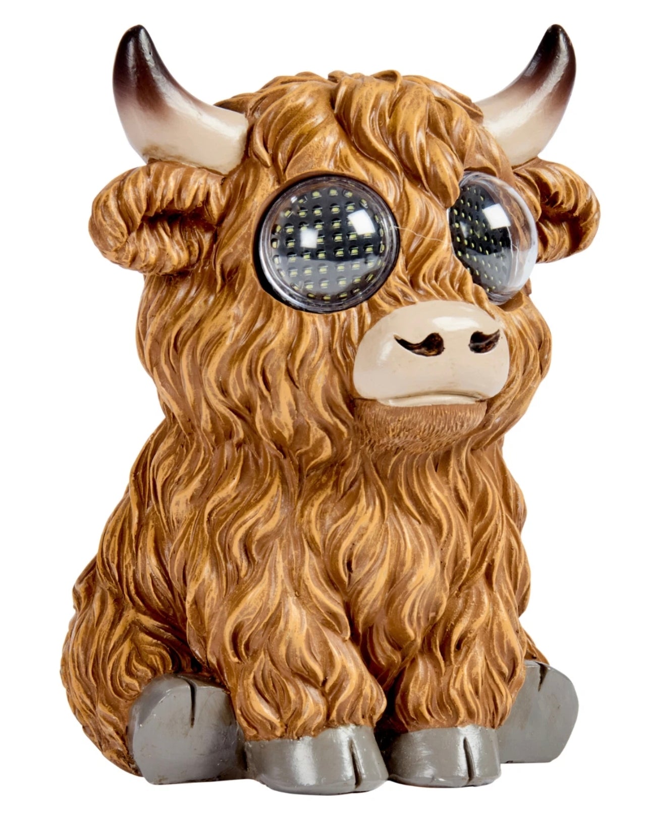 Large Blinking Highland Cow Garden Statue