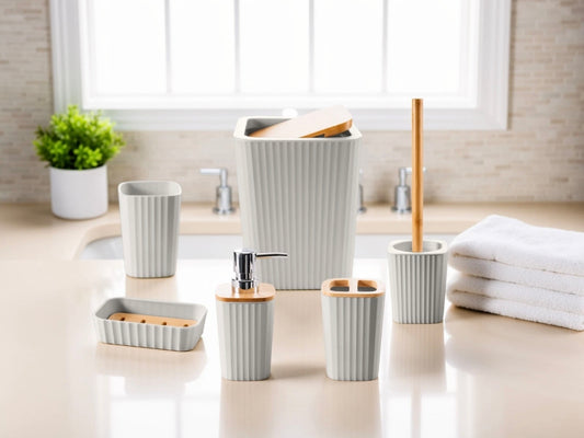 12pc Bamboo Bathroom Set