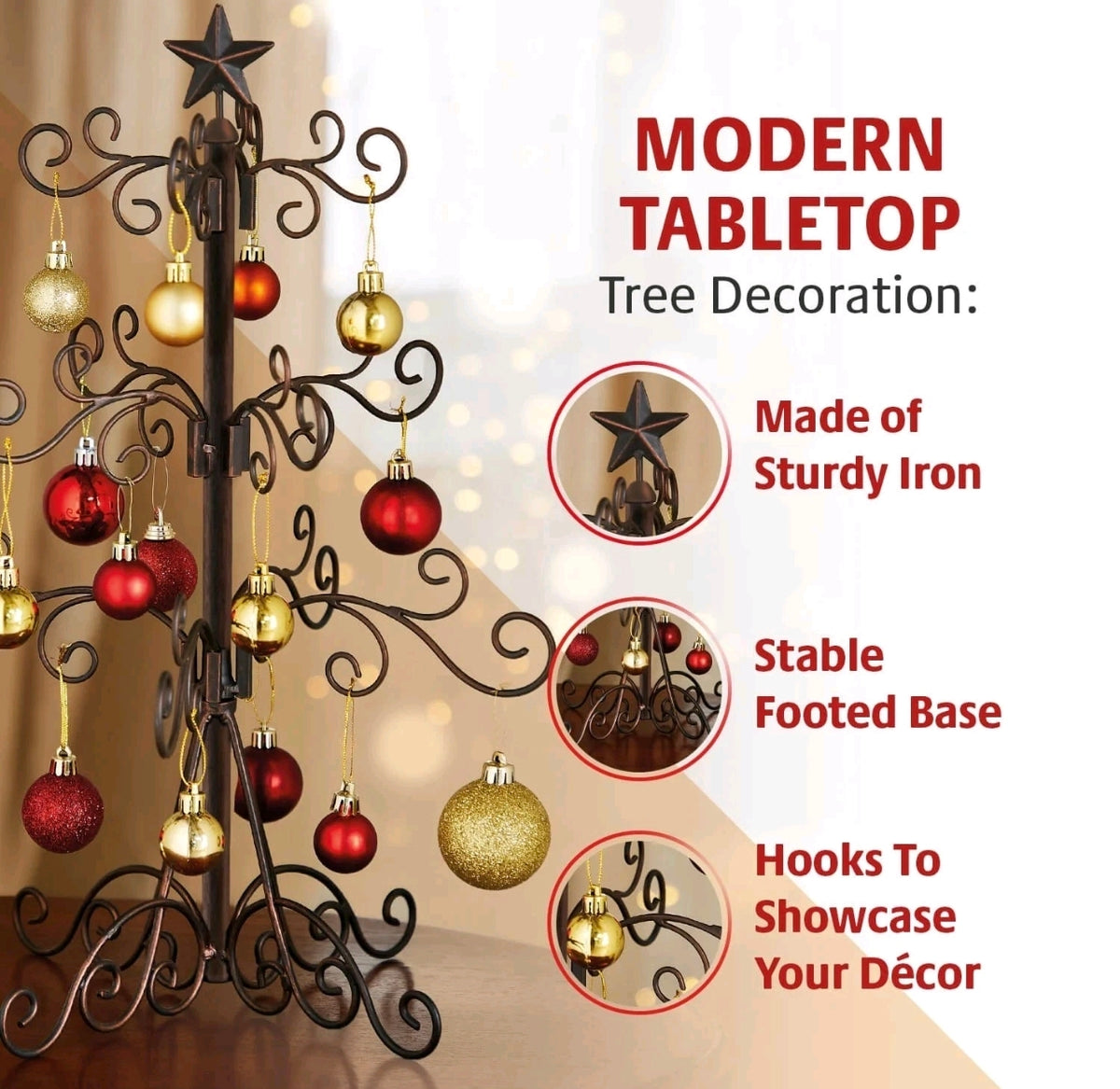 Unique Metal Tabletop Christmas Tree