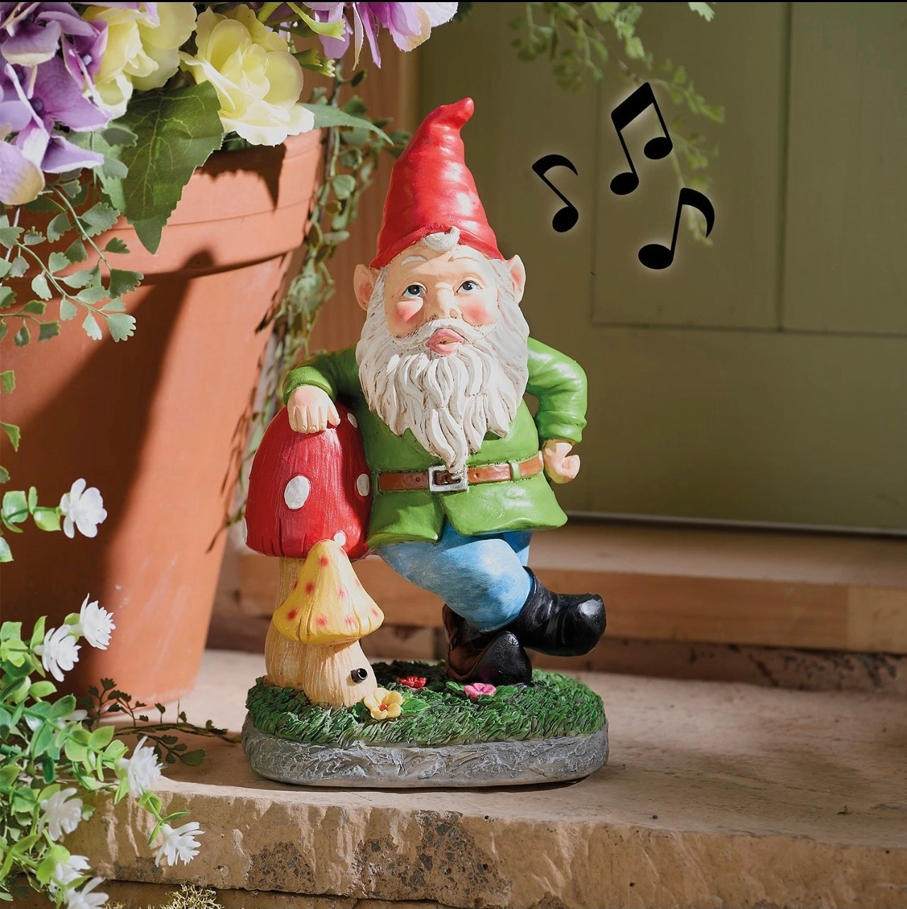 Motion Sensor Whistling Garden Gnome