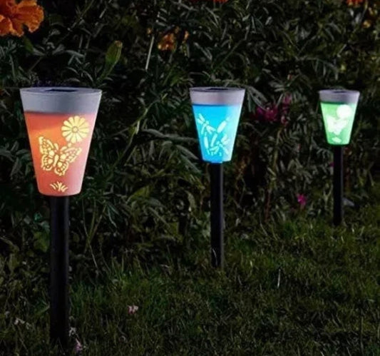 6pc Butterfly Silhouette Stake Lights