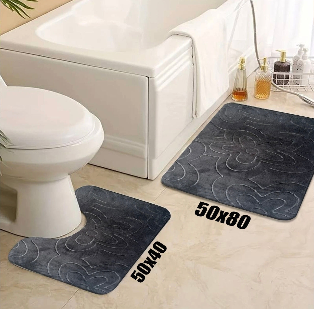 Non - Slip XL Bathroom Mat Set