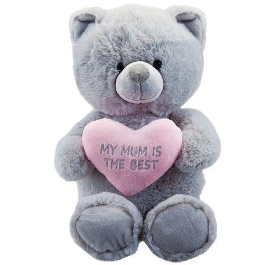 40cm Grey Bear "My Mum Is The Best"