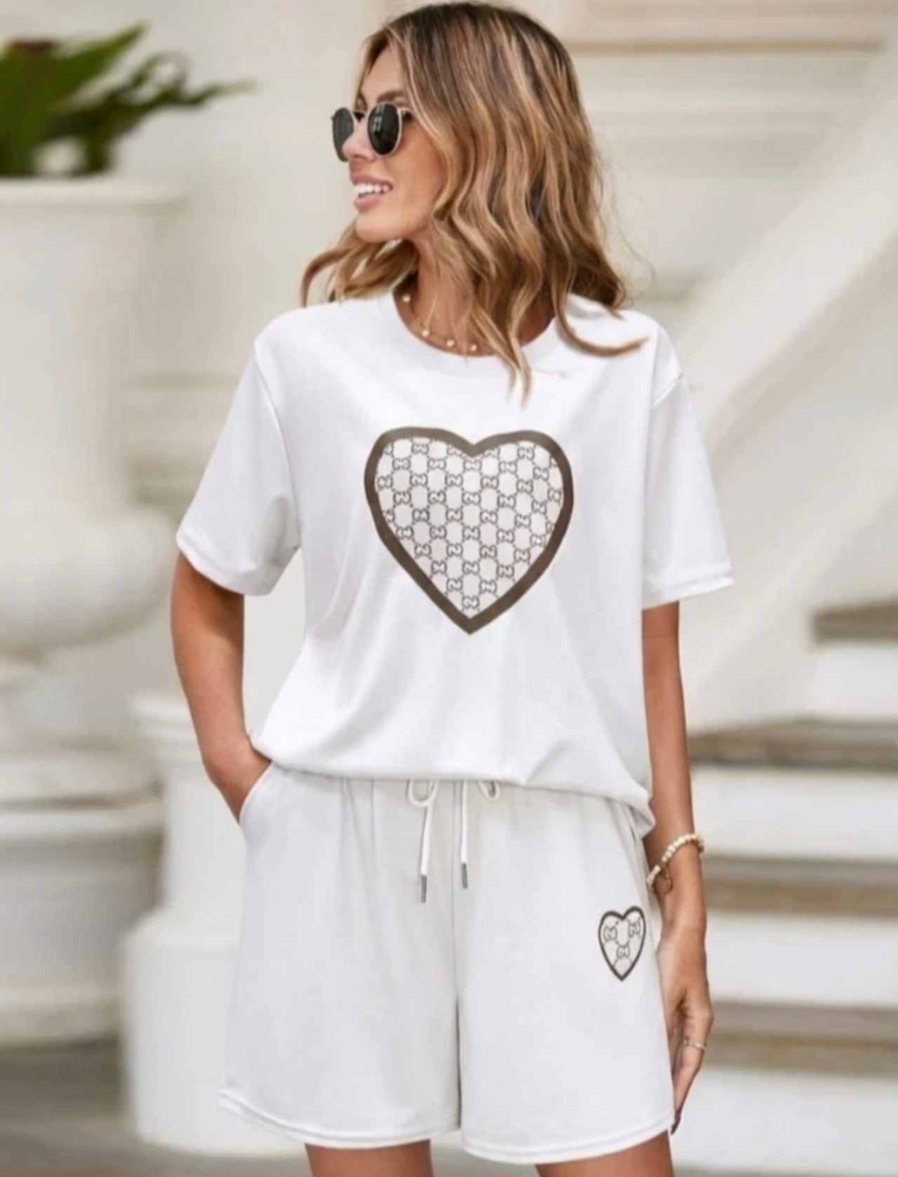 2pc Love Heart Summer Co-ord Set
