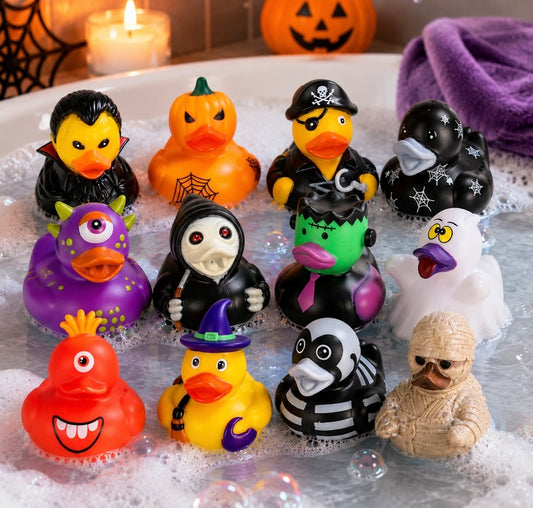 Set Of 12 Halloween Rubber Duckies