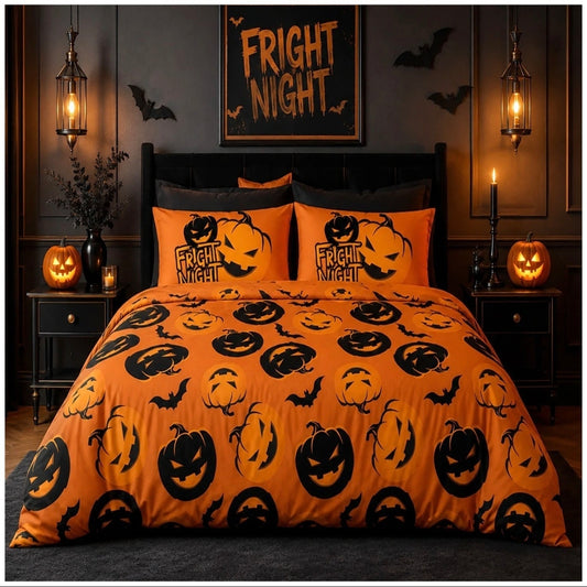 Vibrant Orange Pumpkin Duvet Set