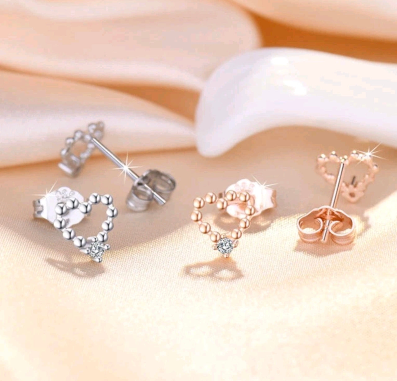 Open Love Heart Studs