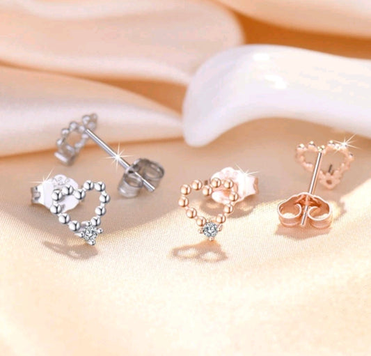 Open Love Heart Studs